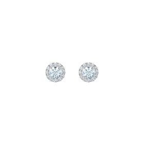 Round-Cut Halo Earrings (4mm gems)