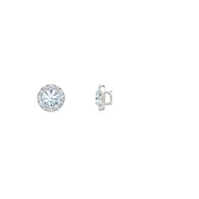 Round-Cut Halo Earrings (4mm gems)