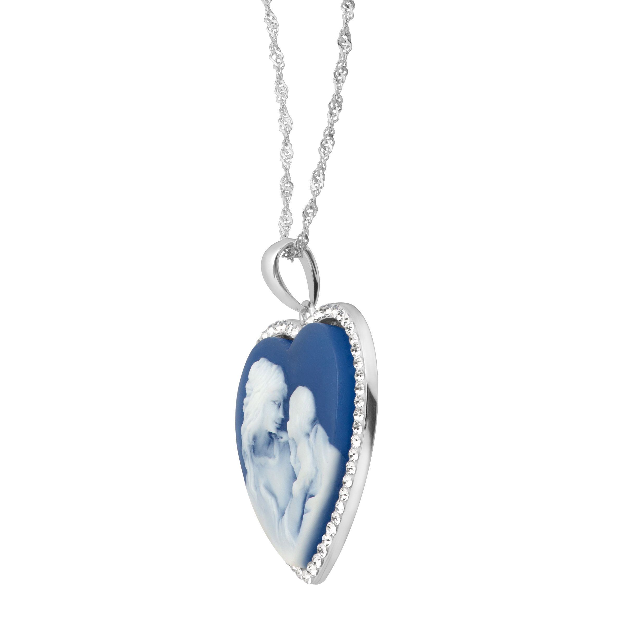 Crystaluxe Mother & Child Heart Cameo Pendant with Swarovski Crystals in Silver 601250092335 eBay
