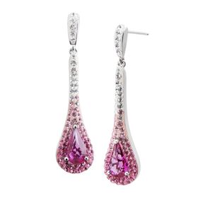 Crystaluxe Jewelry Elongated Teardrop Earrings With Swarovski Crystals