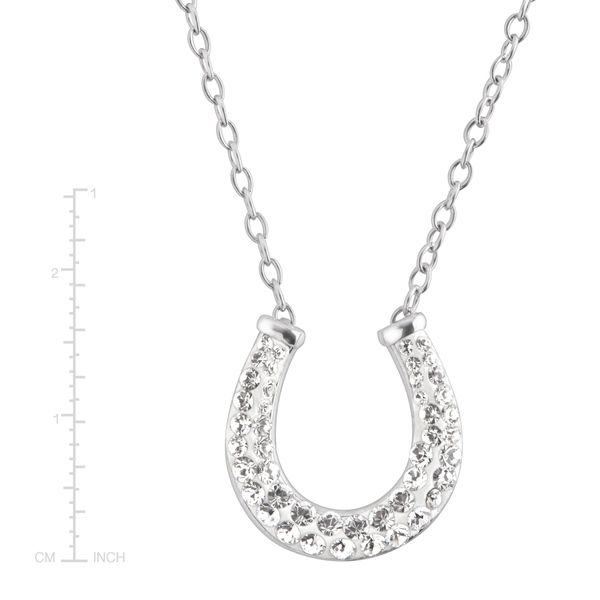 Crystaluxe Horseshoe Necklace with Swarovski Crystals in Sterling