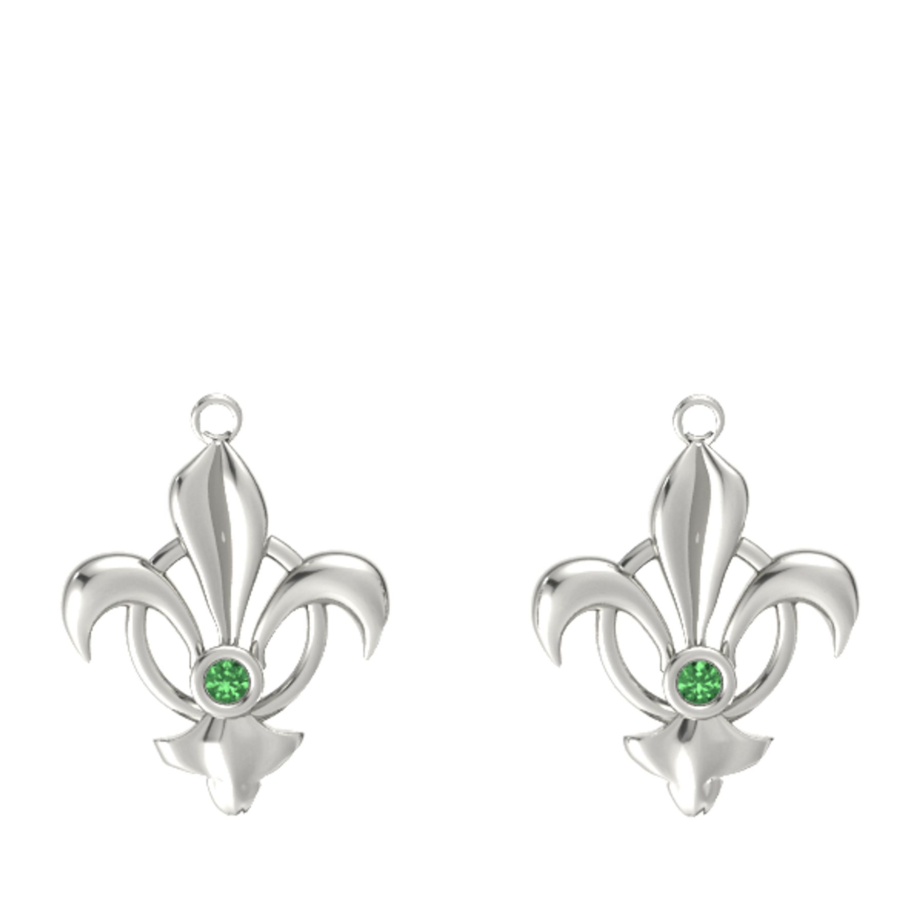 14k White Gold Earring With Emerald Fleur De Lis Earrings Silpada Karma Ring