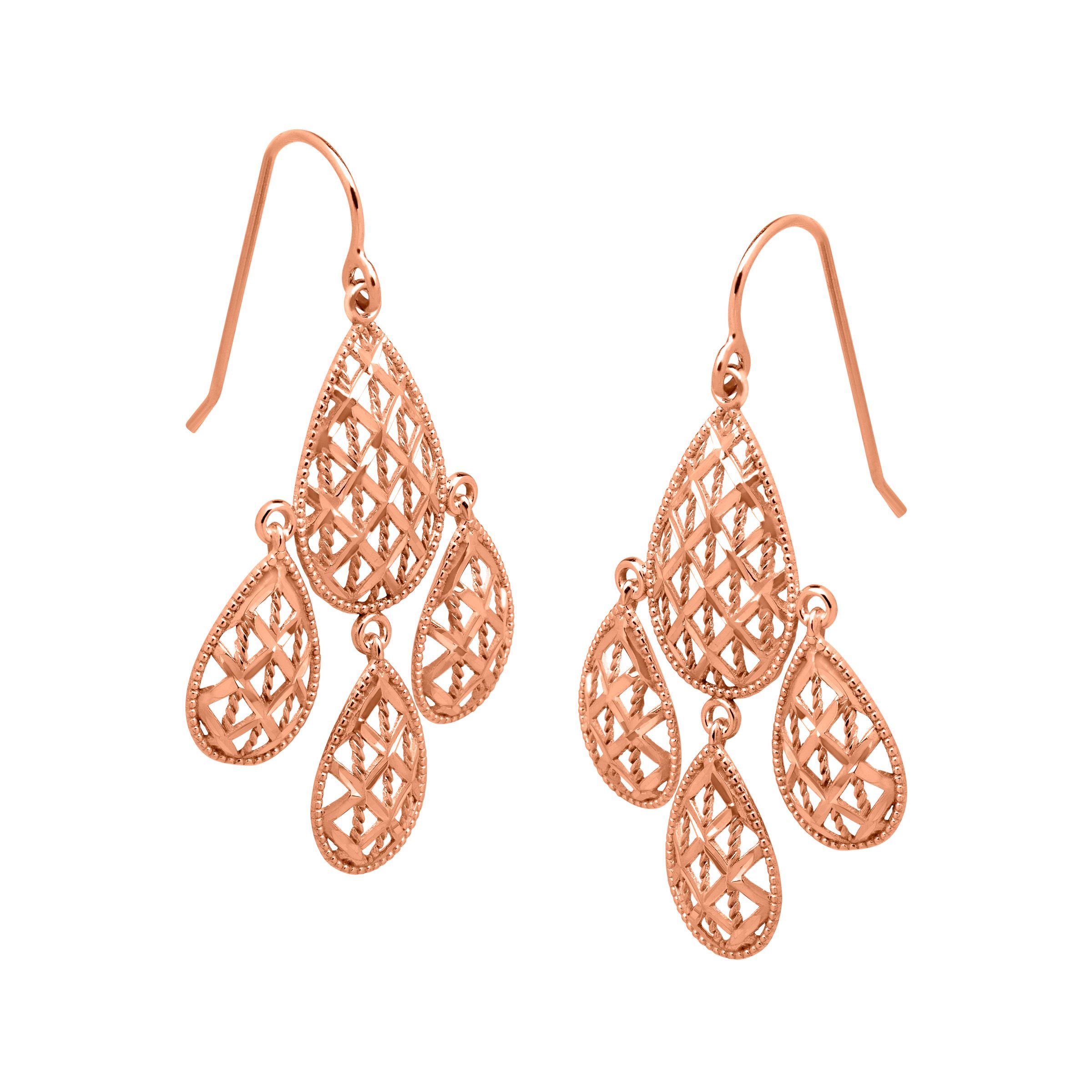 Just Gold Chandelier Mesh Earrings In 10k Rose 98087827443 Just Gold Chandelier Mesh Earrings In 10k Rose