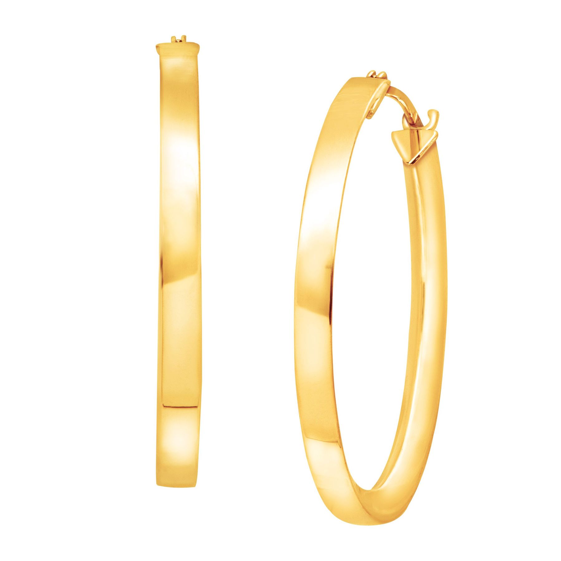 Eternity Gold Three-Tone Tube Hoop Earrings in 10K Gold