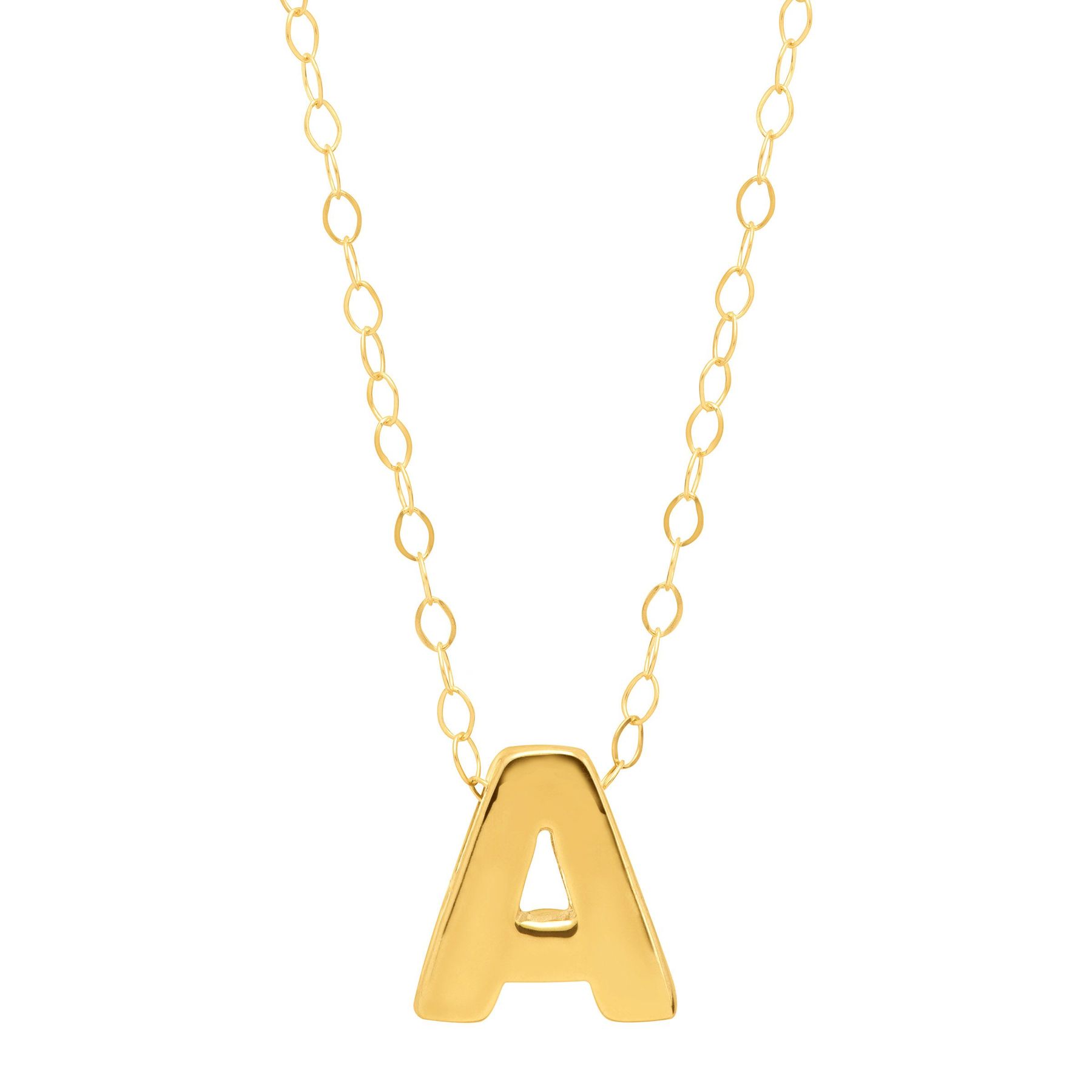 Eternity Gold Teeny Tiny A Initial Pendant In 10k