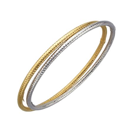 Bangle Bracelet Set In 14k Gold Plated Sterling Silver Bangle Bracelets Set