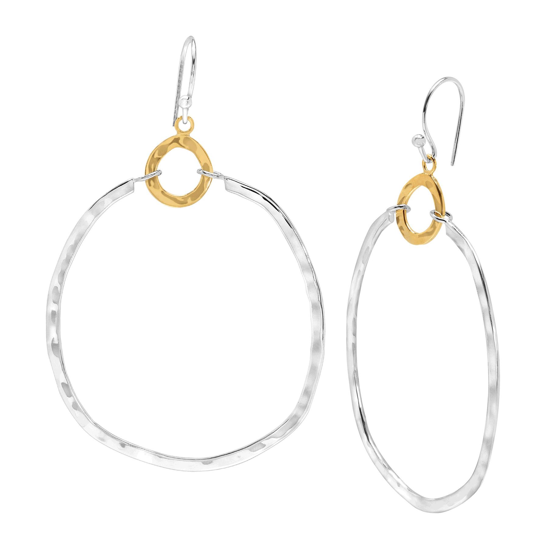 Silpada Dynamic Duo Double Circle Drop Earrings In Sterling Silver Dynamic Duo Drop Earrings