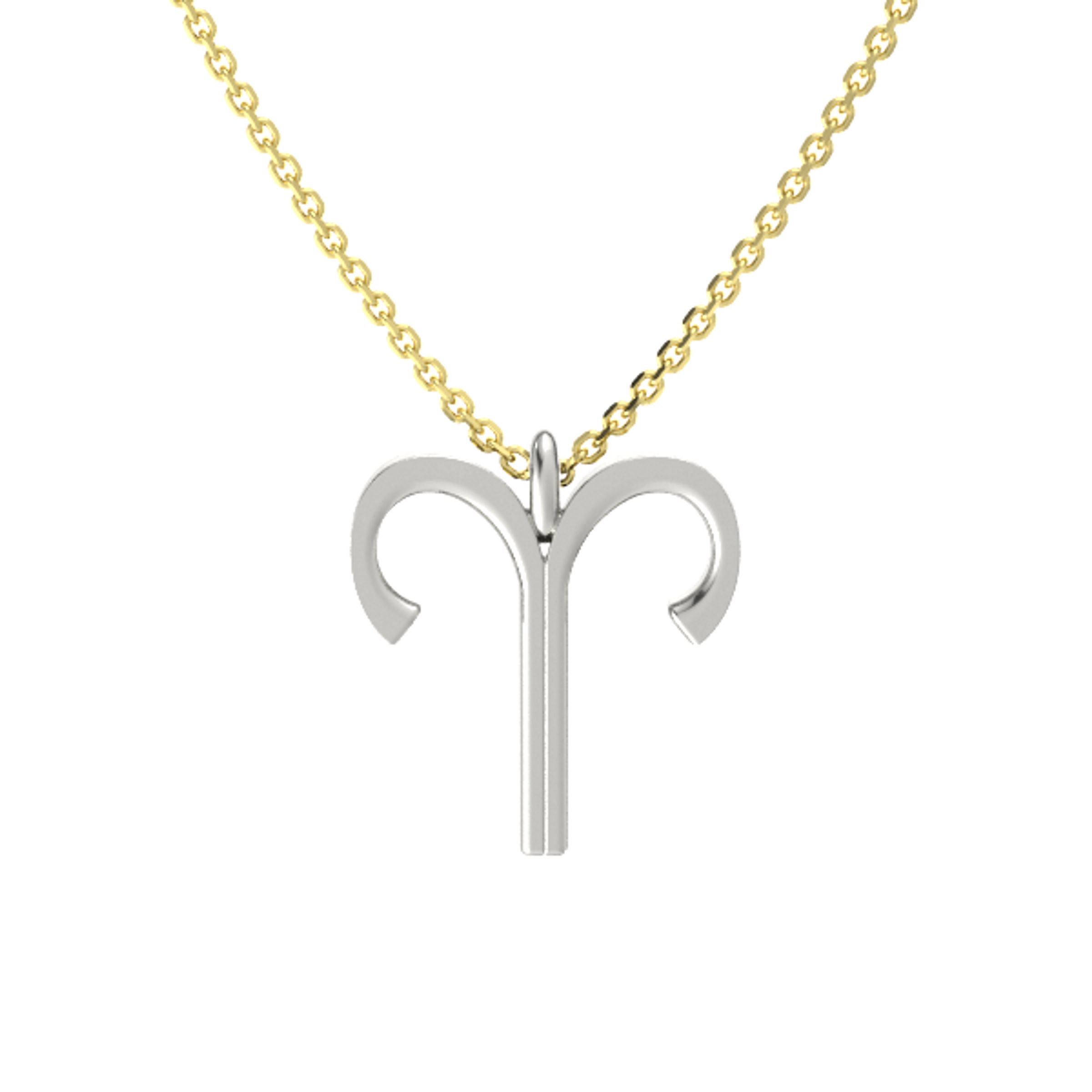 14K White Gold Pendant | Aries Pendant 