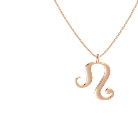 14k Rose Gold Pendant Leo Gemvara - Gold Leo Pendant Necklace