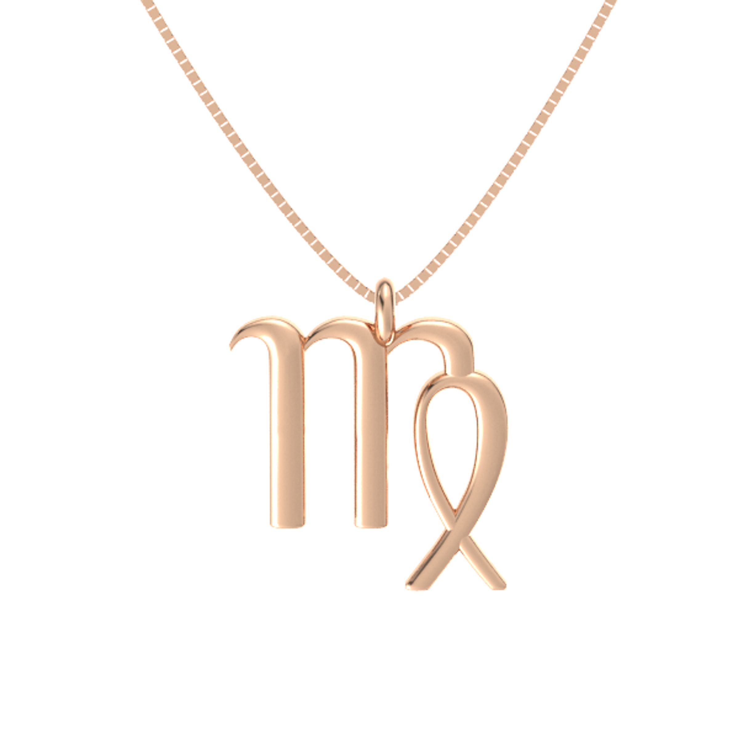 18K Rose Gold Pendant | Virgo Pendant 