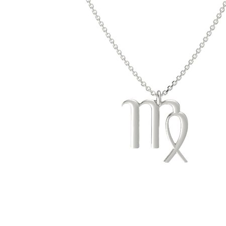 14K White Gold Pendant | Virgo Pendant 
