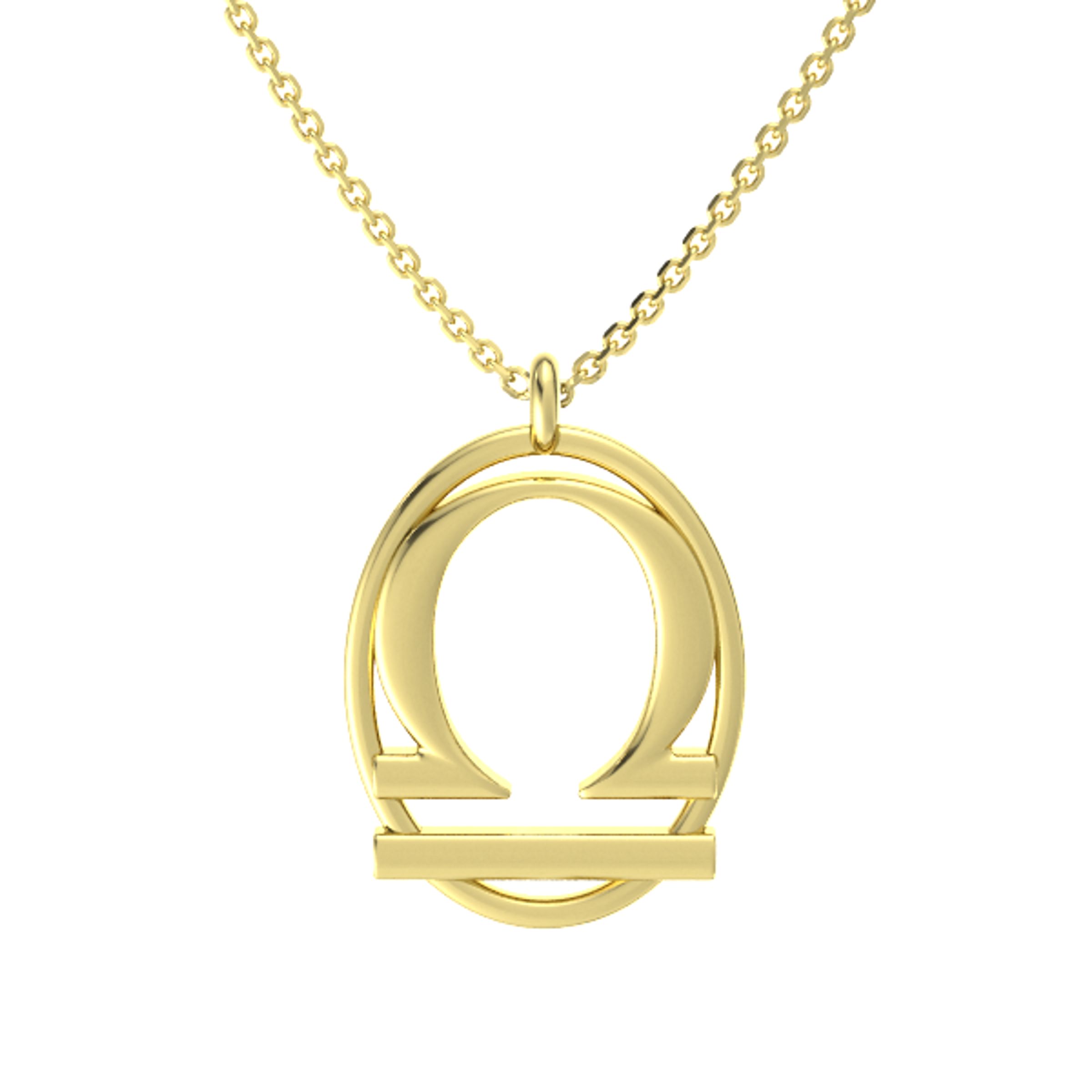 14K Yellow Gold Pendant | Libra Pendant 