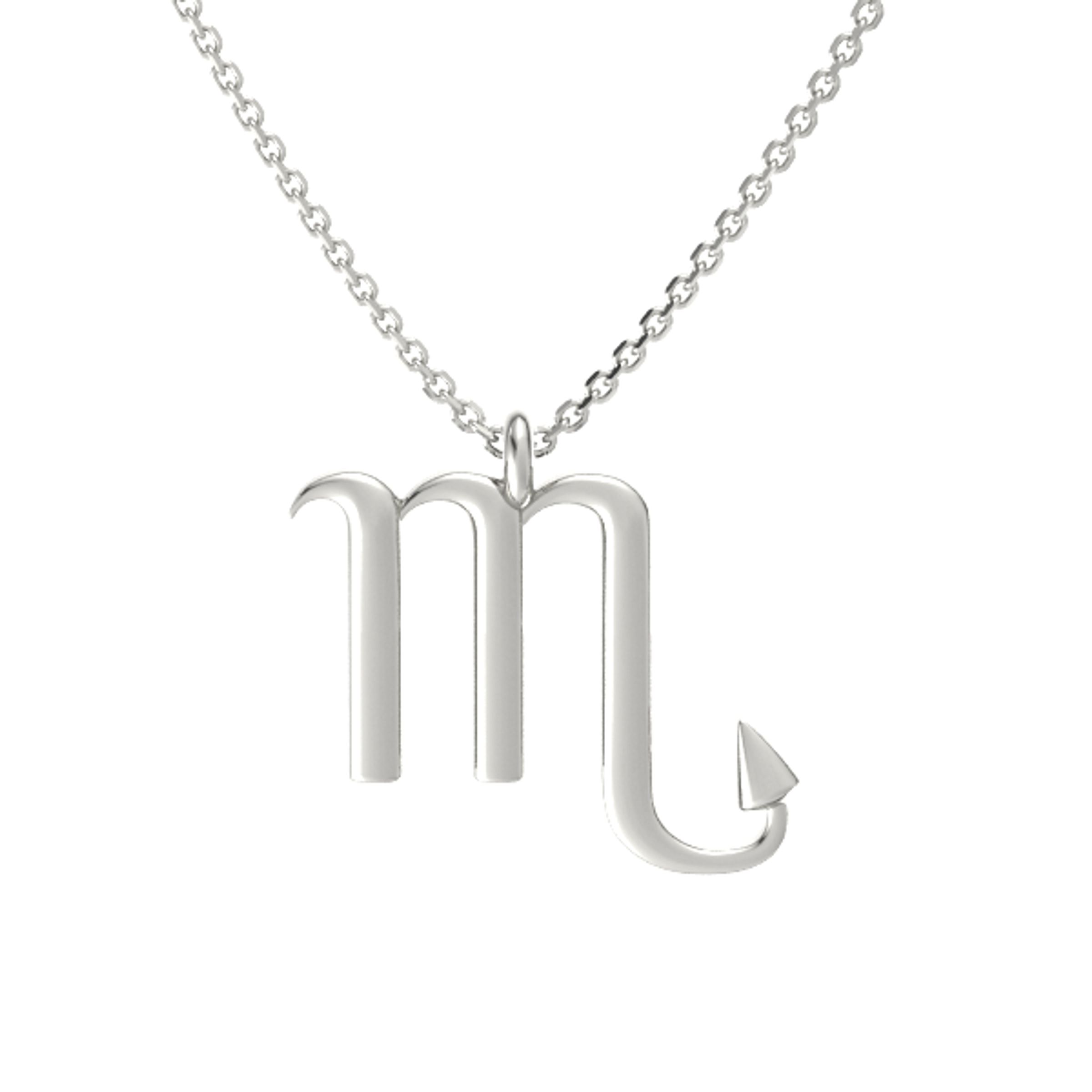 14K White Gold Pendant | Scorpio 