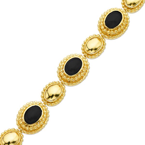 5 1/8 ct Natural Onyx Bracelet in 14K Gold 5 1/8 ct Onyx Bracelet