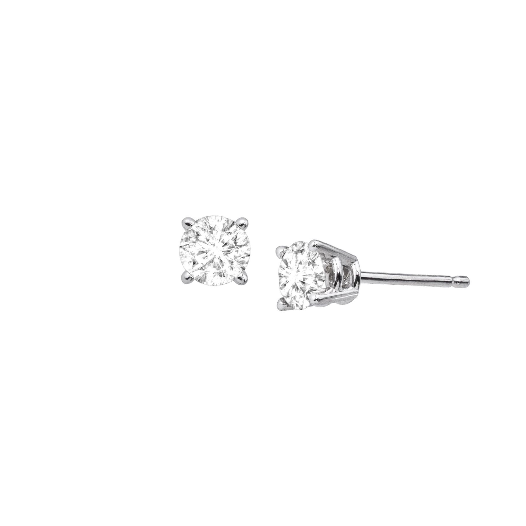 1 2 Ct Diamond Stud Earrings In 14k White Gold 1 2 Ct Diamond Stud Earrings
