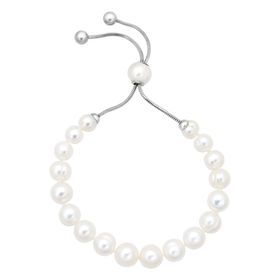 Honora White Pearl Bolo Bracelet with Slider
